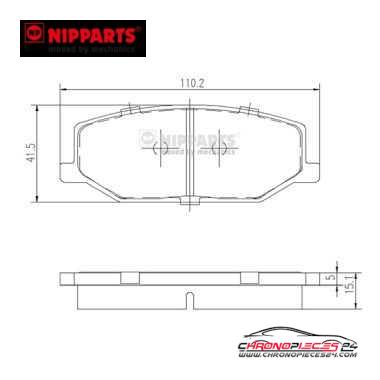 Achat de NIPPARTS J3608003 Kit de plaquettes de frein, frein à disque pas chères