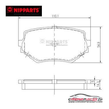 Achat de NIPPARTS J3608017 Kit de plaquettes de frein, frein à disque pas chères