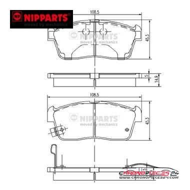 Achat de NIPPARTS J3608021 Kit de plaquettes de frein, frein à disque pas chères