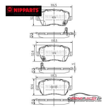 Achat de NIPPARTS J3608026 Kit de plaquettes de frein, frein à disque pas chères