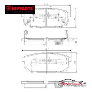 Achat de NIPPARTS J3610305 Kit de plaquettes de frein, frein à disque pas chères