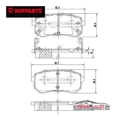 Achat de NIPPARTS J3610307 Kit de plaquettes de frein, frein à disque pas chères