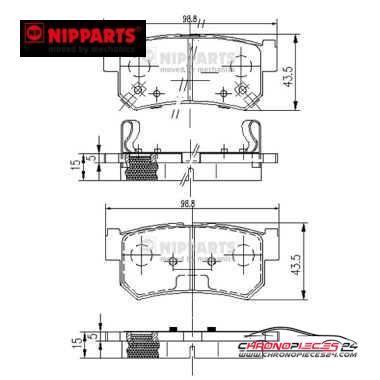 Achat de NIPPARTS J3610401 Kit de plaquettes de frein, frein à disque pas chères