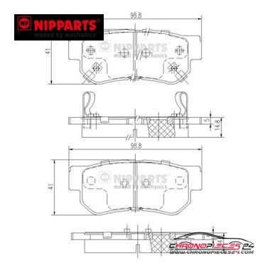 Achat de NIPPARTS J3610509 Kit de plaquettes de frein, frein à disque pas chères