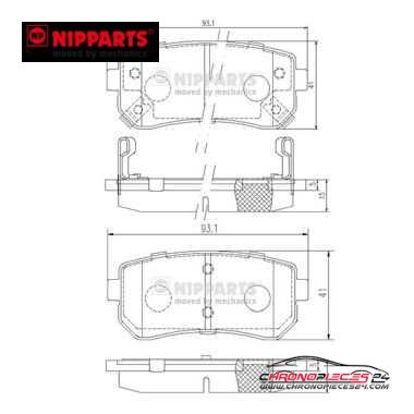 Achat de NIPPARTS J3610512 Kit de plaquettes de frein, frein à disque pas chères