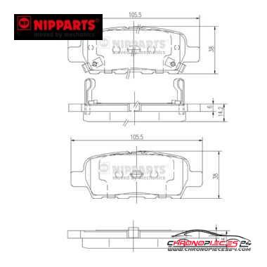 Achat de NIPPARTS J3611044 Kit de plaquettes de frein, frein à disque pas chères