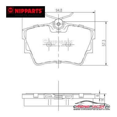 Achat de NIPPARTS J3611047 Kit de plaquettes de frein, frein à disque pas chères