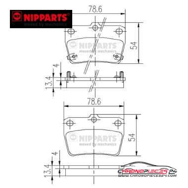 Achat de NIPPARTS J3612020 Kit de plaquettes de frein, frein à disque pas chères