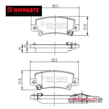 Achat de NIPPARTS J3612025 Kit de plaquettes de frein, frein à disque pas chères