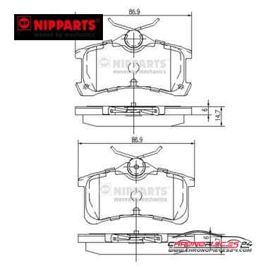 Achat de NIPPARTS J3612026 Kit de plaquettes de frein, frein à disque pas chères