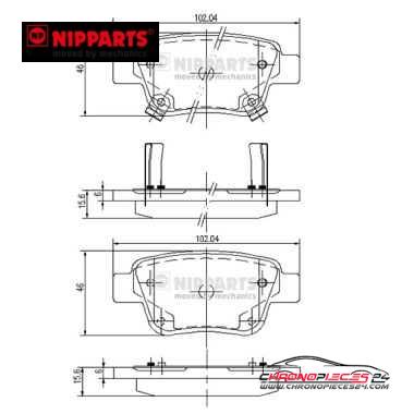 Achat de NIPPARTS J3612030 Kit de plaquettes de frein, frein à disque pas chères