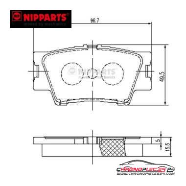 Achat de NIPPARTS J3612035 Kit de plaquettes de frein, frein à disque pas chères