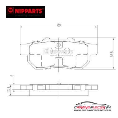 Achat de NIPPARTS J3614007 Kit de plaquettes de frein, frein à disque pas chères