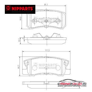 Achat de NIPPARTS J3615010 Kit de plaquettes de frein, frein à disque pas chères