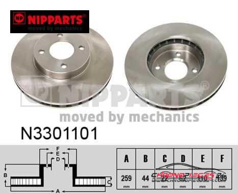 Achat de NIPPARTS N3301101 Disque de frein pas chères