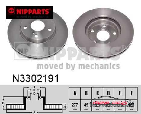 Achat de NIPPARTS N3302191 Disque de frein pas chères