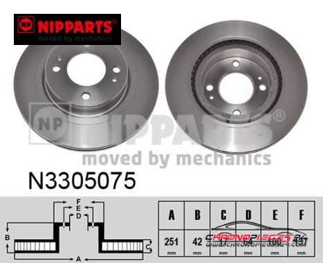 Achat de NIPPARTS N3305075 Disque de frein pas chères