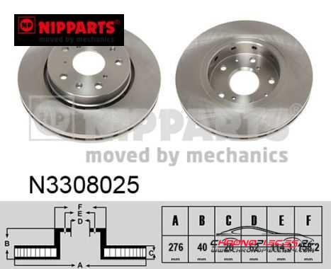 Achat de NIPPARTS N3308025 Disque de frein pas chères