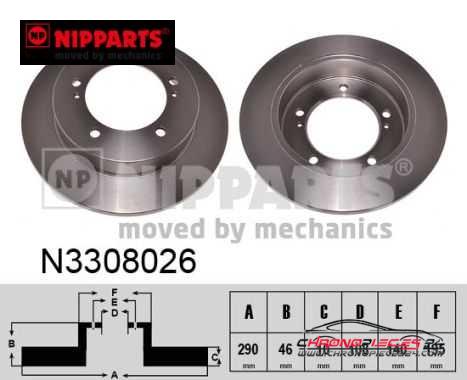 Achat de NIPPARTS N3308026 Disque de frein pas chères