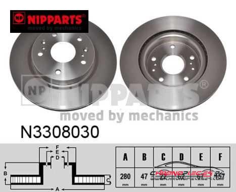 Achat de NIPPARTS N3308030 Disque de frein pas chères