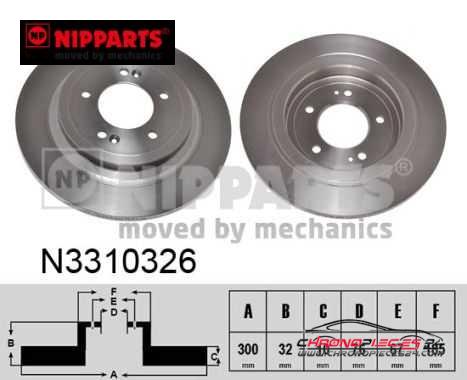 Achat de NIPPARTS N3310326 Disque de frein pas chères