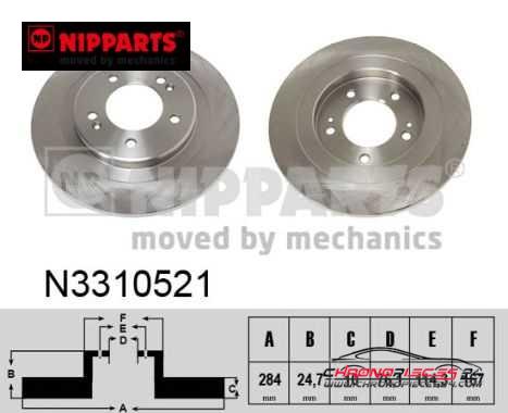 Achat de NIPPARTS N3310521 Disque de frein pas chères