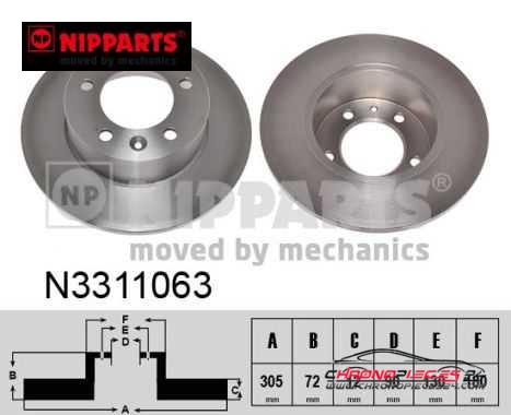 Achat de NIPPARTS N3311063 Disque de frein pas chères