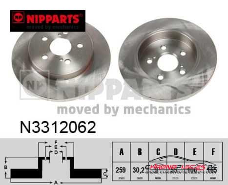 Achat de NIPPARTS N3312062 Disque de frein pas chères