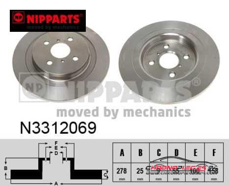 Achat de NIPPARTS N3312069 Disque de frein pas chères