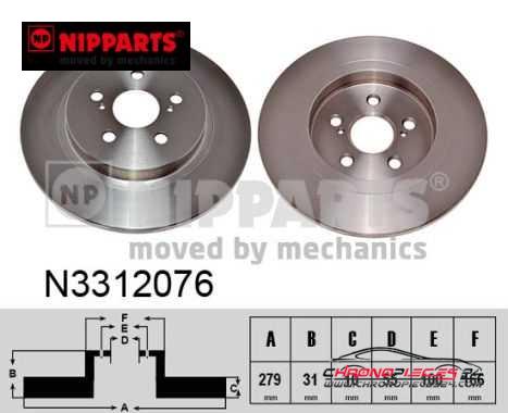 Achat de NIPPARTS N3312076 Disque de frein pas chères