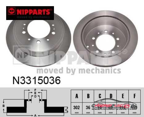 Achat de NIPPARTS N3315036 Disque de frein pas chères