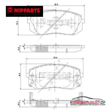 Achat de NIPPARTS N3600330 Kit de plaquettes de frein, frein à disque pas chères