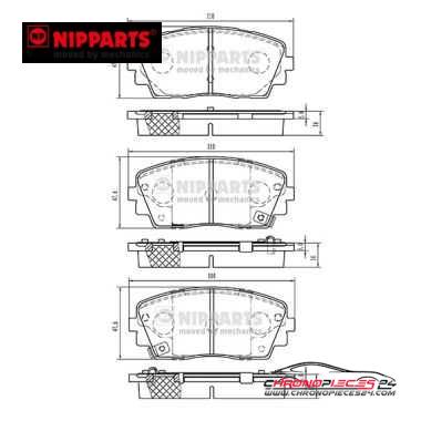 Achat de NIPPARTS N3600332 Kit de plaquettes de frein, frein à disque pas chères