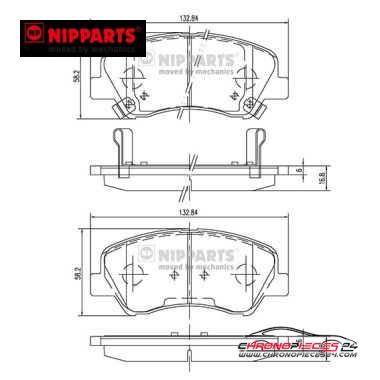 Achat de NIPPARTS N3600550 Kit de plaquettes de frein, frein à disque pas chères