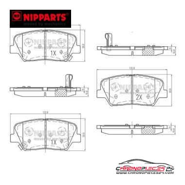 Achat de NIPPARTS N3600554 Kit de plaquettes de frein, frein à disque pas chères