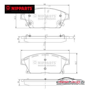 Achat de NIPPARTS N3600915 Kit de plaquettes de frein, frein à disque pas chères