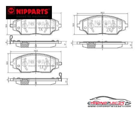 Achat de NIPPARTS N3600918 Kit de plaquettes de frein, frein à disque pas chères