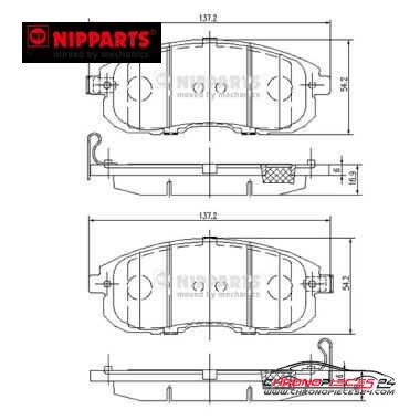 Achat de NIPPARTS N3601099 Kit de plaquettes de frein, frein à disque pas chères