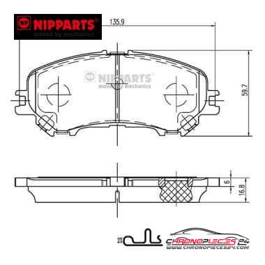 Achat de NIPPARTS N3601111 Kit de plaquettes de frein, frein à disque pas chères