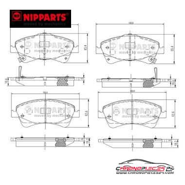 Achat de NIPPARTS N3602133 Kit de plaquettes de frein, frein à disque pas chères