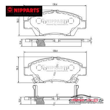 Achat de NIPPARTS N3604068 Kit de plaquettes de frein, frein à disque pas chères