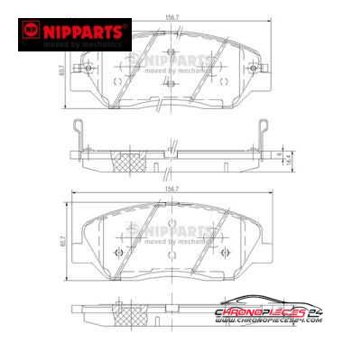 Achat de NIPPARTS N3605051 Kit de plaquettes de frein, frein à disque pas chères