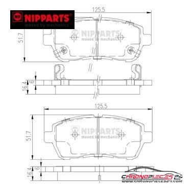 Achat de NIPPARTS N3606022 Kit de plaquettes de frein, frein à disque pas chères