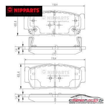 Achat de NIPPARTS N3610402 Kit de plaquettes de frein, frein à disque pas chères