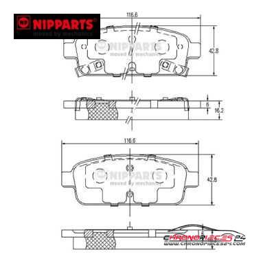 Achat de NIPPARTS N3610906 Kit de plaquettes de frein, frein à disque pas chères