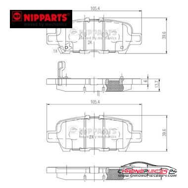 Achat de NIPPARTS N3611051 Kit de plaquettes de frein, frein à disque pas chères