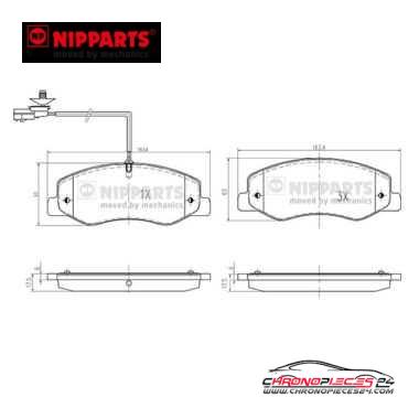 Achat de NIPPARTS N3611061 Kit de plaquettes de frein, frein à disque pas chères