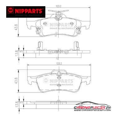 Achat de NIPPARTS N3612036 Kit de plaquettes de frein, frein à disque pas chères