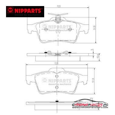 Achat de NIPPARTS N3613022 Kit de plaquettes de frein, frein à disque pas chères