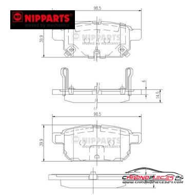 Achat de NIPPARTS N3618002 Kit de plaquettes de frein, frein à disque pas chères